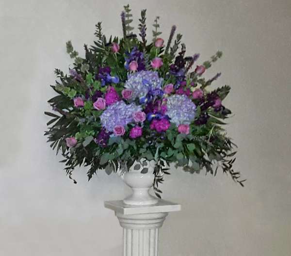 Purple/Blue Flower Mix End Vase