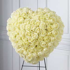 Solid White Rose Heart Easel (available in other Rose Colors)